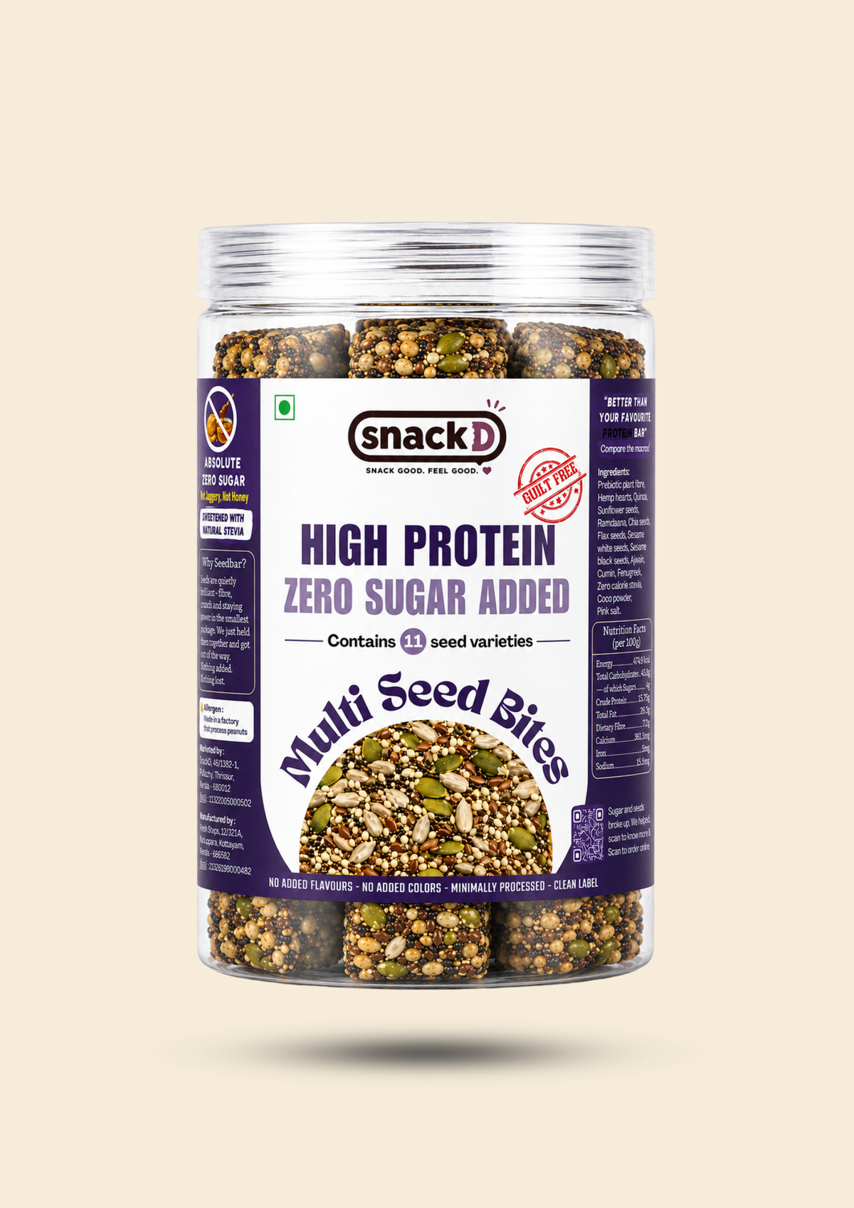 SnackD Multi Seed Bites 250g jar