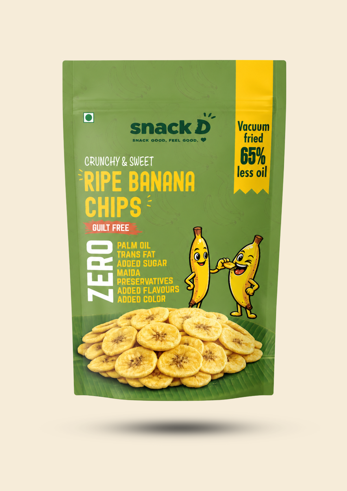 SnackD vacuum fried ripe banana chips